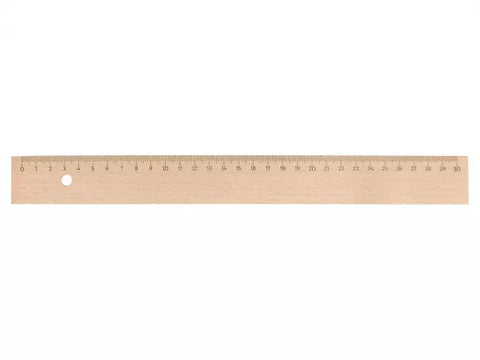 Holzlineal mit Metalleinlage 30 cm, aus Buche