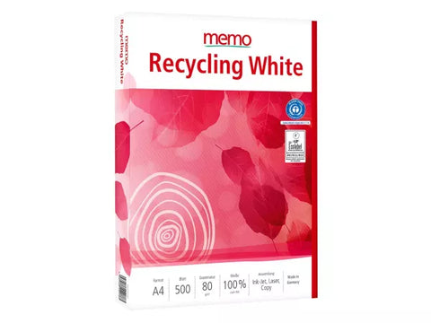 memo Multifunktionales Kopierpapier "Recycling White" 80 g/m², 500 Blatt